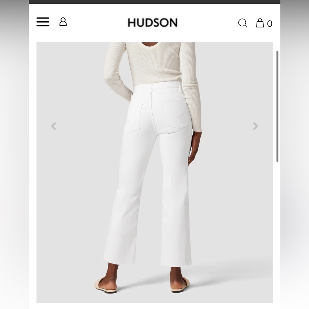 FLASH GIVE $15 New Hudson Remi straight cropped white jean size 24